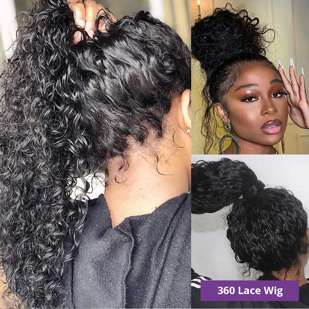 Human Hair Wigs For Women, Water Wave Lace Front Wig 4x4 5x5, Lace Closure Wig 13x4 13x6 Hd Lace Frontal 360 Curly Human Hair