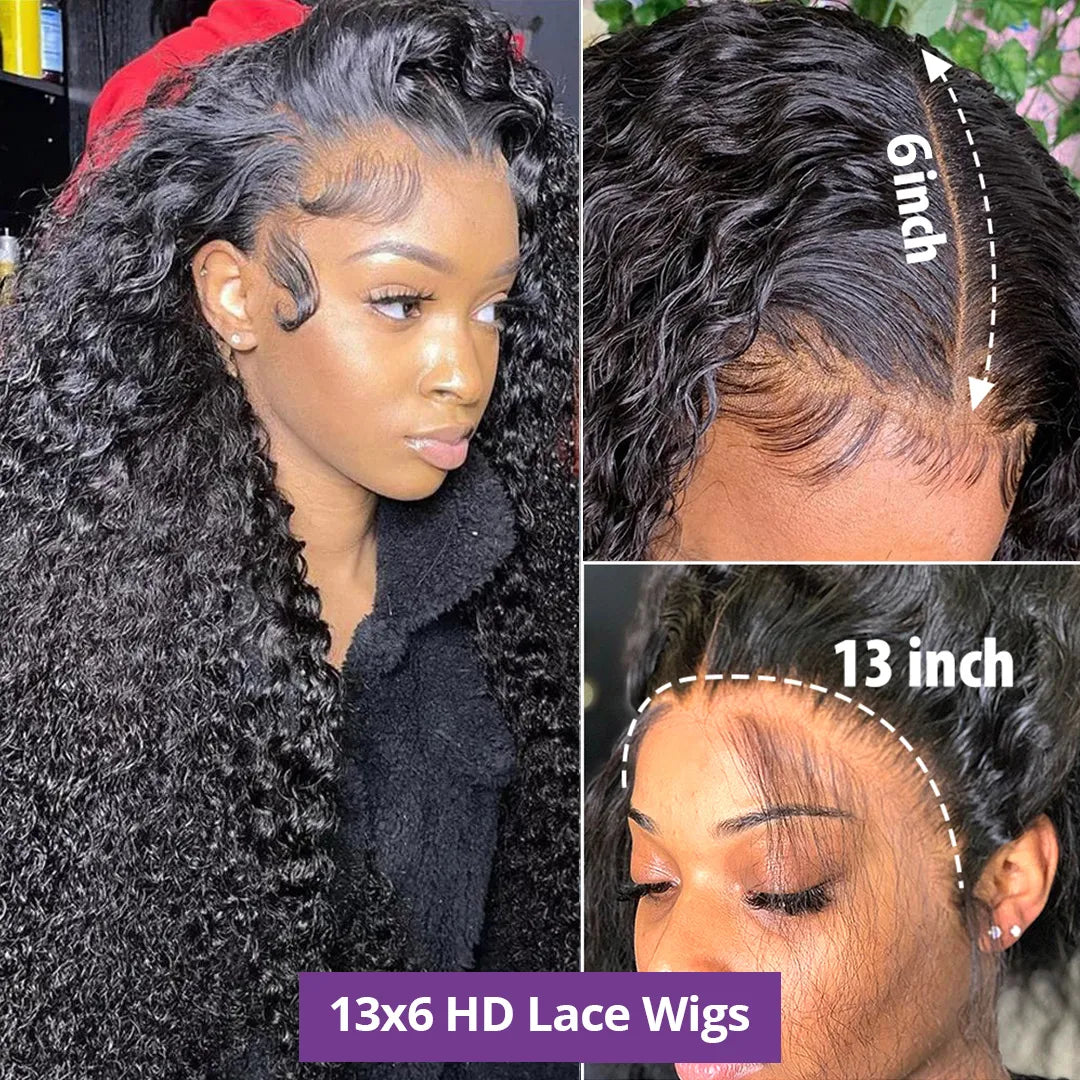 Human Hair Wigs For Women, Water Wave Lace Front Wig 4x4 5x5, Lace Closure Wig 13x4 13x6 Hd Lace Frontal 360 Curly Human Hair